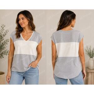Brunello Cucinelli Colorblock Knit Dress Large Gray White Italy Luxury